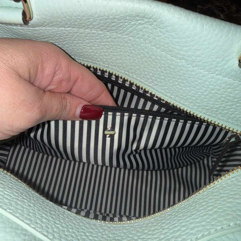 Kate Spade Leewood Place Makayla Satchel in Mint Splash Leather - Picture 15 of 16